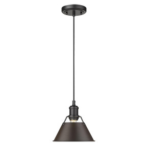 Mini Pendants Metal Shade by Golden ( 62 | 3306-S BLK-RBZ Orwell ) 