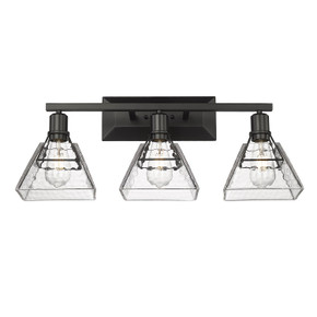 Bathroom Fixtures Three Lights by Golden ( 62 | 3308-BA3 BLK-WTG Kepler ) 