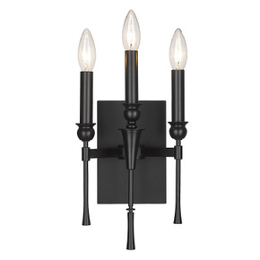 Sconces Triple Candle by Golden ( 62 | 3509-WSC BLK Landon ) 