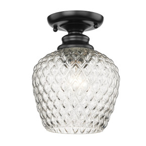 Semi-Flush Mts. Glass Down by Golden ( 62 | 1088-SF BLK-CLR Adeline ) 