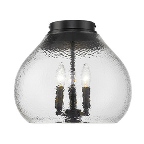 Flush Mounts Glass Down by Golden ( 62 | 1094-3FM BLK-HCG Ariella ) 