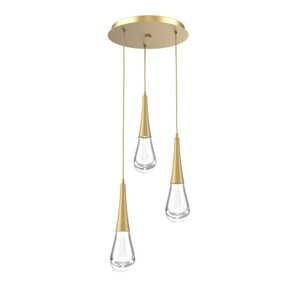 Mini Pendants 3 Light Cluster by Hammerton Studio ( 404 | CHB0078-03-GB-C-C01-L1 Raindrop ) 