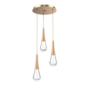 Mini Pendants 3 Light Cluster by Hammerton Studio ( 404 | CHB0078-03-NB-C-C01-L3 Raindrop ) 