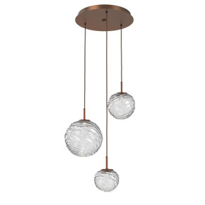 Mini Pendants 3 Light Cluster by Hammerton Studio ( 404 | CHB0092-03-BB-C-C01-L1 Gaia ) 