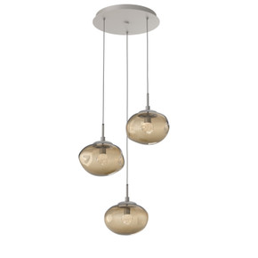 Mini Pendants 3 Light Cluster by Hammerton Studio ( 404 | CHB0068-03-BS-FB-C01-L1 Nebula ) 
