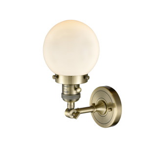 Sconces Single Glass by Innovations ( 405 | 203SW-AB-G201-6-LED Franklin Restoration ) 