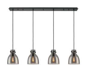 Linear/Island 4 Light + by Innovations ( 405 | 124-410-1PS-BK-G412-8SM Downtown Urban ) 