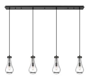 Linear/Island 4 Light + by Innovations ( 405 | 124-451-1P-BK-G451-5CL Downtown Urban ) 