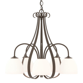 Mid. Chandeliers Glass Down by Hubbardton Forge ( 39 | 101445-SKT-05-GG0001 Sweeping Taper ) 