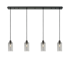 Linear/Island 4 Light + by Innovations ( 405 | 124B-4P-BK-G434-7SM Downtown Urban ) 