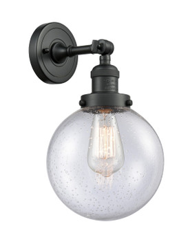 Sconces Single Glass by Innovations ( 405 | 203-BK-G204-8-LED Franklin Restoration ) 