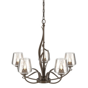 Mid. Chandeliers Glass Up by Hubbardton Forge ( 39 | 103040-SKT-05-ZM0236 Flora ) 