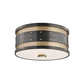 Flush Mounts Drum Shade by Hudson Valley ( 70 | 2202-AOB Gaines ) 
