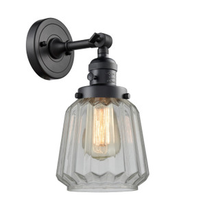 Sconces Single Glass by Innovations ( 405 | 203SW-BK-G142-LED Franklin Restoration ) 
