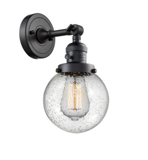 Sconces Single Glass by Innovations ( 405 | 203SW-BK-G204-6-LED Franklin Restoration ) 