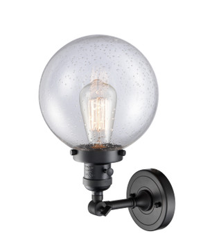 Sconces Single Glass by Innovations ( 405 | 203SW-BK-G204-8 Franklin Restoration ) 