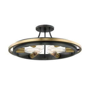Semi-Flush Mts. Exposed Lamps by Hudson Valley ( 70 | 2721-AOB Chambers ) 