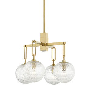 Mid. Chandeliers Glass Down by Hudson Valley ( 70 | 7104-AGB Jewett ) 
