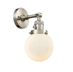 Sconces Single Glass by Innovations ( 405 | 203SW-SN-G201-6-LED Franklin Restoration ) 