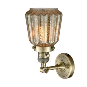 Sconces Single Glass by Innovations ( 405 | 203SW-AB-G146-LED Franklin Restoration ) 