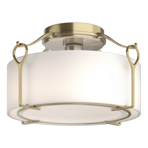 Semi-Flush Mts. Drum Shade by Hubbardton Forge ( 39 | 121142-SKT-86-GG0218 Bow ) 