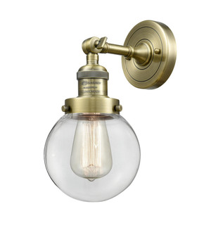 Sconces Single Glass by Innovations ( 405 | 203-AB-G202-6-LED Franklin Restoration ) 