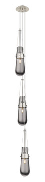 Mini Pendants 3 Light Cluster by Innovations ( 405 | 103-452-1P-SN-G452-4SM Downtown Urban ) 