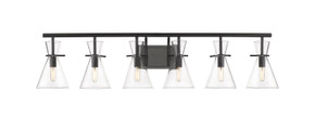 Bathroom Fixtures Five+Lights by Innovations ( 405 | 354-6W-BK-CL-LED Auralume ) 