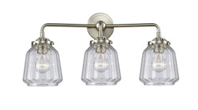 Bathroom Fixtures Three Lights by Innovations ( 405 | 284-3W-SN-G142-LED Nouveau ) 