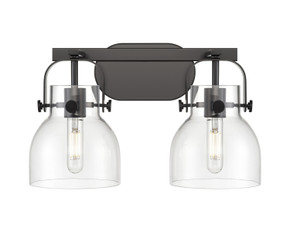 Bathroom Fixtures Two Lights by Innovations ( 405 | 423-2W-BK-G412-6CL Downtown Urban ) 