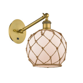 Sconces Single Glass by Innovations ( 405 | 317-1W-BB-G121-8RB-LED Ballston ) 