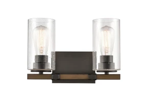 Bathroom Fixtures Two Lights by Innovations ( 405 | 445-2W-BK-SDY-LED Auralume ) 