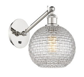 Sconces Single Glass by Innovations ( 405 | 317-1W-PN-G122C-8CL Ballston ) 