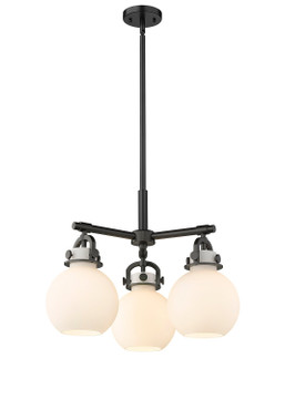 Mini Chandeliers Glass Shade by Innovations ( 405 | 410-3CR-BK-G410-7WH Downtown Urban ) 