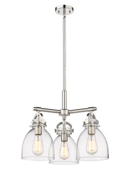 Mini Chandeliers Glass Shade by Innovations ( 405 | 410-3CR-PN-G412-7CL Downtown Urban ) 