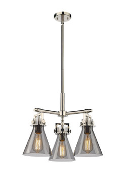 Mini Chandeliers Glass Shade by Innovations ( 405 | 411-3CR-PN-G411-7SM Downtown Urban ) 