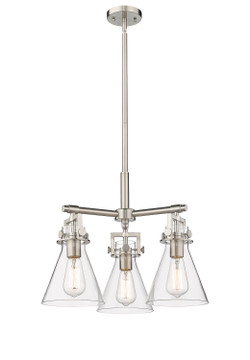 Mini Chandeliers Glass Shade by Innovations ( 405 | 411-3CR-SN-G411-7CL Downtown Urban ) 