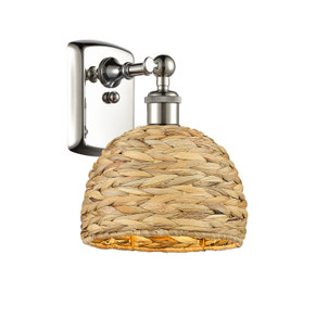 Sconces Single Glass by Innovations ( 405 | 516-1W-PN-RBD-8-NAT Ballston ) 