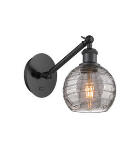 Sconces Single Glass by Innovations ( 405 | 317-1W-BK-G1213-6SM Ballston ) 