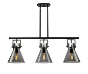 Linear/Island 3 Light Bar by Innovations ( 405 | 411-3I-BK-G411-10SM Downtown Urban ) 