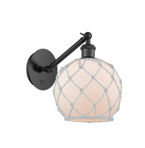 Sconces Single Glass by Innovations ( 405 | 317-1W-BK-G121-8RW-LED Ballston ) 