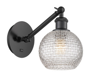 Sconces Single Glass by Innovations ( 405 | 317-1W-BK-G122C-6CL Ballston ) 