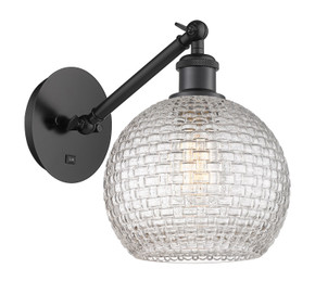 Sconces Single Glass by Innovations ( 405 | 317-1W-BK-G122C-8CL Ballston ) 