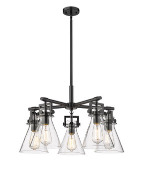 Mid. Chandeliers Glass Down by Innovations ( 405 | 411-5CR-BK-G411-7CL Downtown Urban ) 