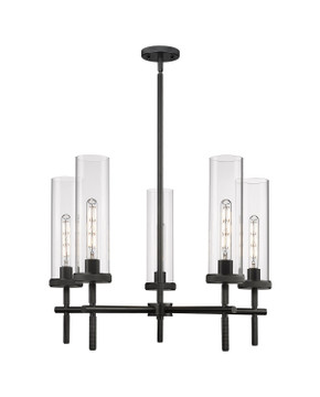 Mid. Chandeliers Glass Up by Innovations ( 405 | 471-5CR-BK-G471-12CL Downtown Urban ) 