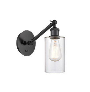 Sconces Single Glass by Innovations ( 405 | 317-1W-BK-G802 Ballston ) 