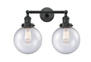 Bathroom Fixtures Two Lights by Innovations ( 405 | 208-BK-G204-8-LED Franklin Restoration ) 