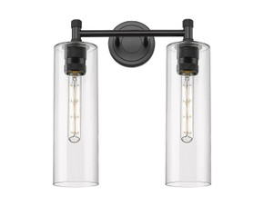 Bathroom Fixtures Two Lights by Innovations ( 405 | 434-2W-BK-G434-12CL Downtown Urban ) 
