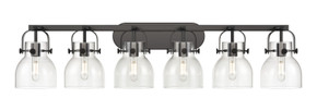 Bathroom Fixtures Five+Lights by Innovations ( 405 | 423-6W-BK-G412-6CL Downtown Urban ) 