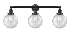 Bathroom Fixtures Three Lights by Innovations ( 405 | 205-BK-G204-8-LED Franklin Restoration ) 
